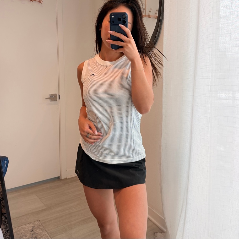 J.Lindeberg White Ribbed Tank Top